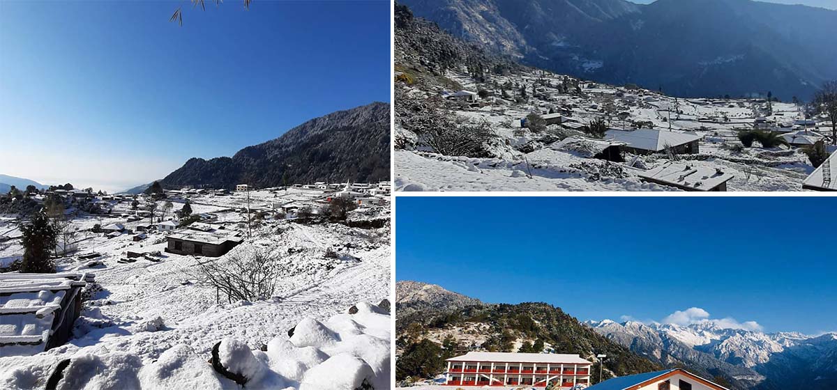 यस्तो देखियो हिमपातपछि हेलम्बु (फोटो फिचर)
