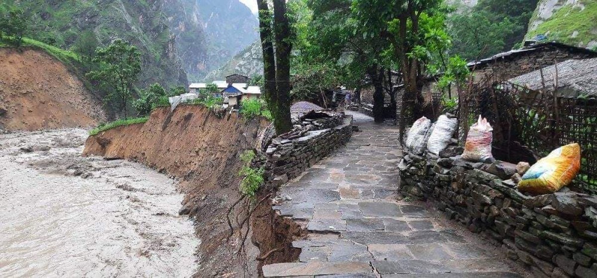 बुढीगण्डकीले चारवटा घर बगायो, २७ घर जोखिममा