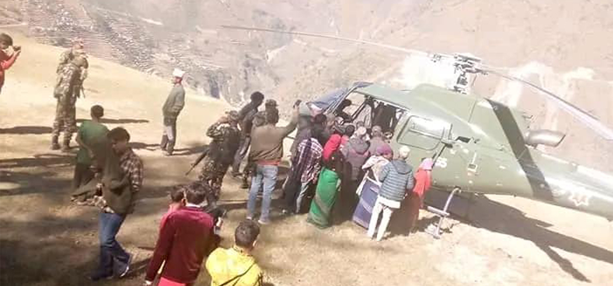 गर्भवतीको हेलिकप्टरबाट उद्धार