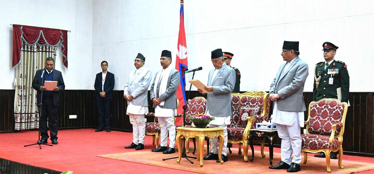 उपप्रधान तथा स्वास्थ्य मन्त्री यादव र वन मन्त्री साहले लिए शपथ